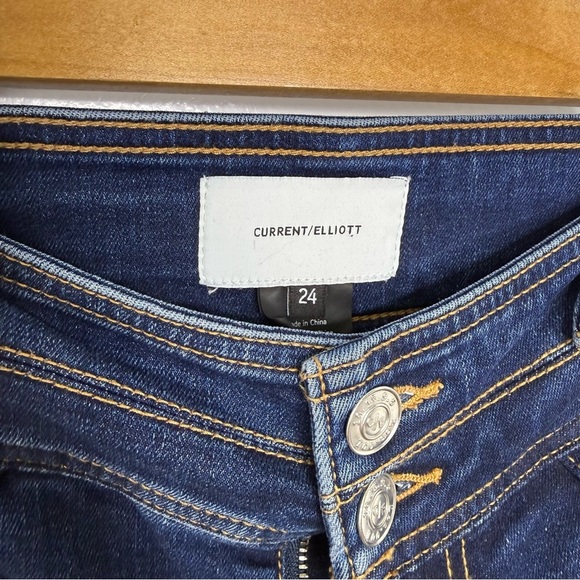 CURRENT / ELLIOT Dark Wash Wide Leg Western Style Jeans - Picture 5 of 7